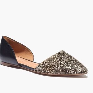 Madewell Women's Pointed Toe D’Orsay Flats Dotted Calf Hair Size 8